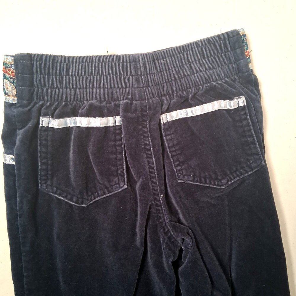 Vintage Y2K Mary Kate And Ashley Olson Velvet Pants Girls 6X Blue Floral Trim - Picture 6 of 11